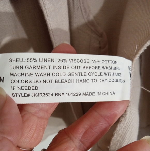 Stoosh linen blend longline open front blazer women's size medium - Picture 4 of 6